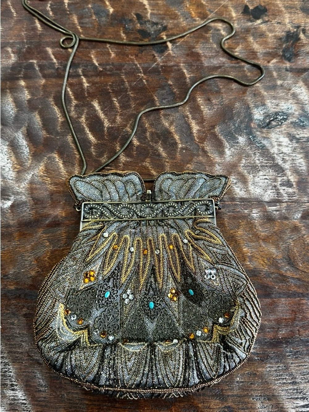 Vintage Delill by Hashimoto 1950's
Crystal Beaded Fabric Crossbody
Beggars Purse